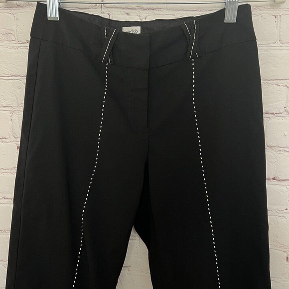 Cache Women's Y2K Black Low Rise Cropped Flared Stretchy Pants - Size 2 - Picture 3 of 8